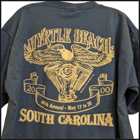 Vintage Y2K Myrtle Beach 60th Motorcycle Bike Rally May 2000 Jake Fat Man Shirt - Picture 2 of 7